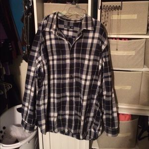 Faded Glory Black & White Flannel Sz 2xl