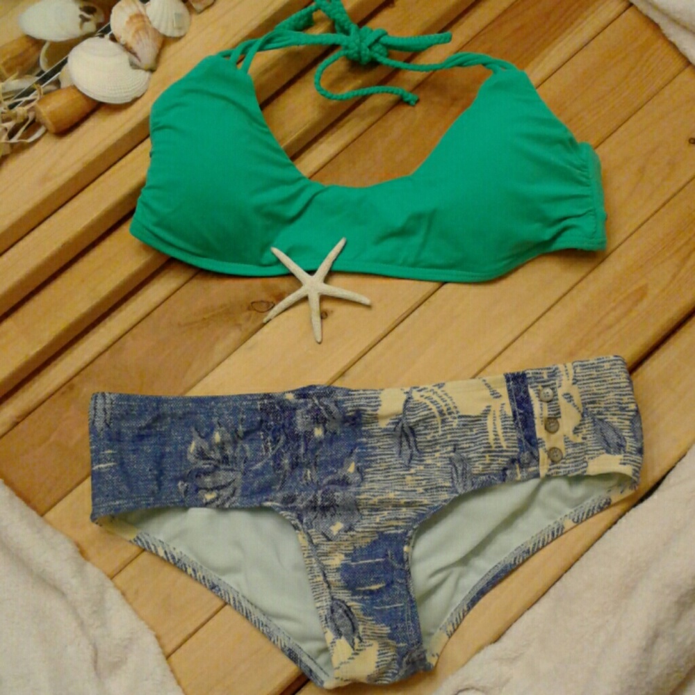 ROXY swimwear mis match teal/throwbac blue nesian
