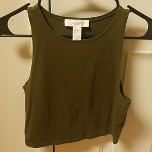 Olive green crop top