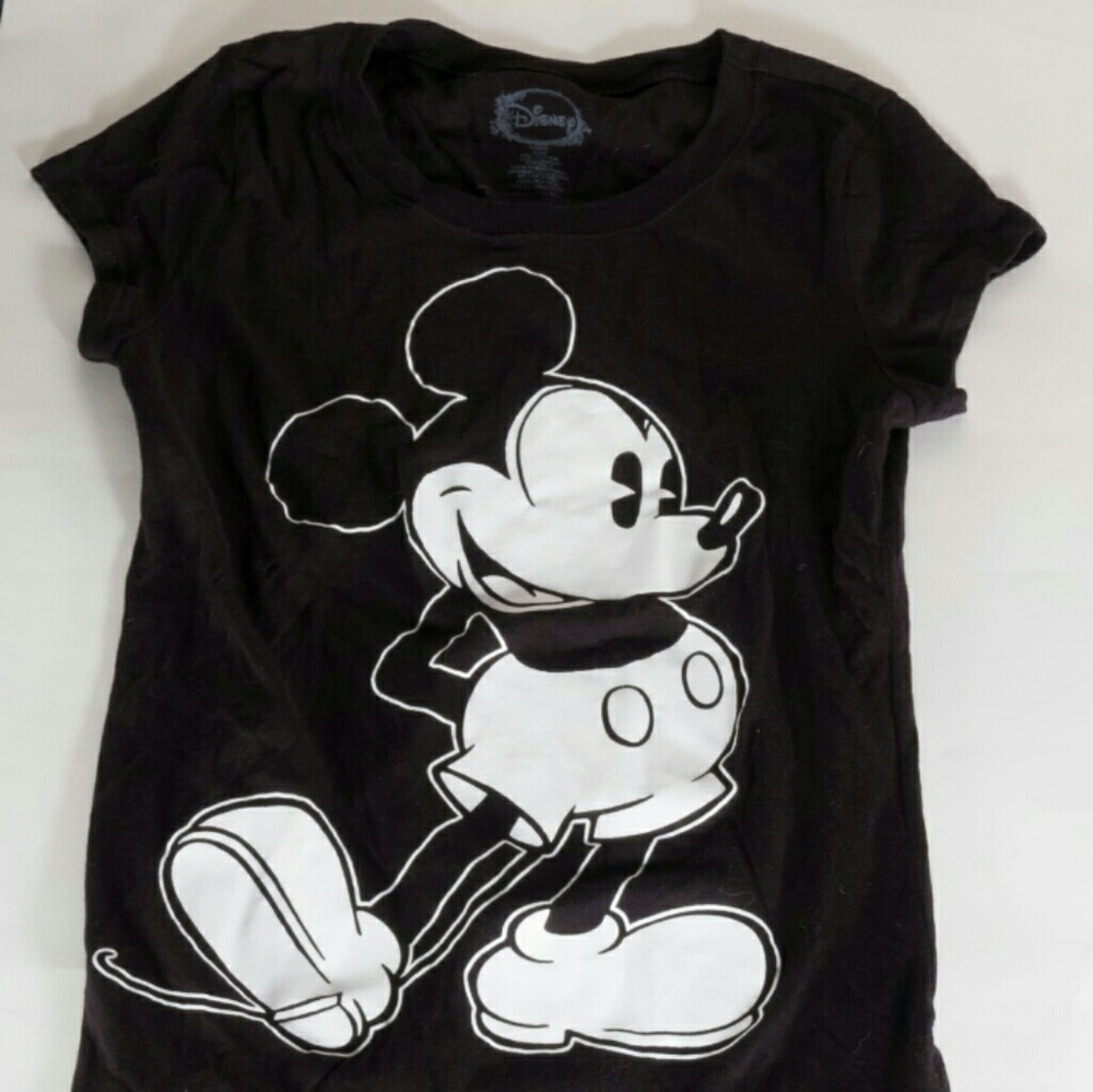 Mickey Mouse Disney Shirt Black and White Medium