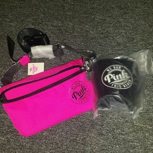 NWT vs PINK fanny pack and coozie with cord!