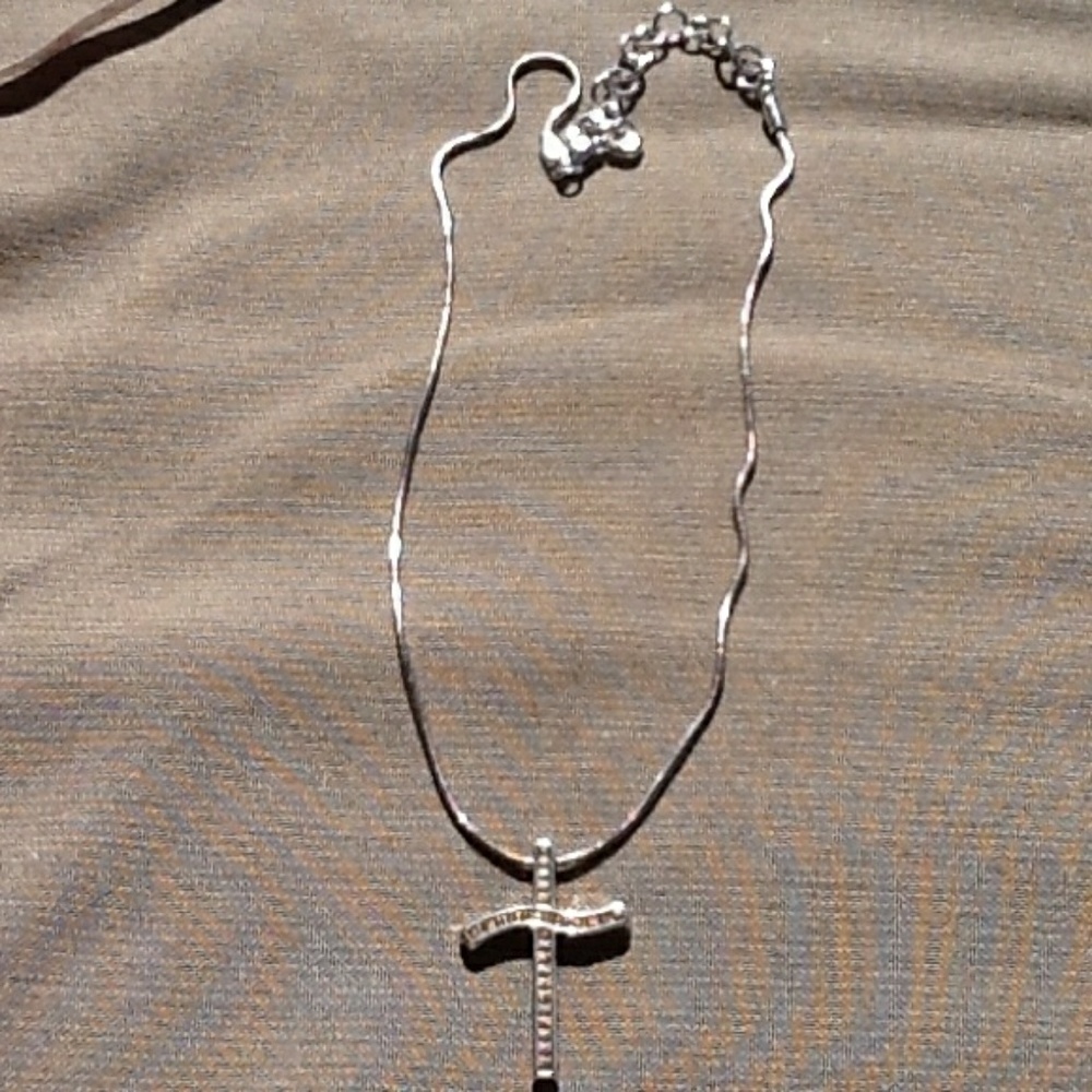 Silver Brighton Cross w/light yellow stones