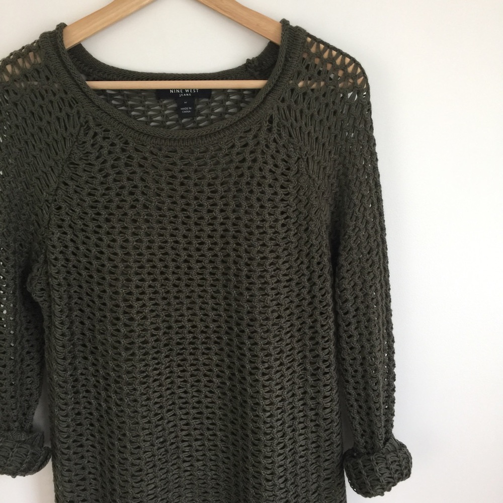 Army Green Loose Knit Sweater NWOT - Picture 2 of 8