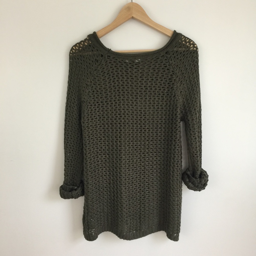 Army Green Loose Knit Sweater NWOT - Picture 4 of 8