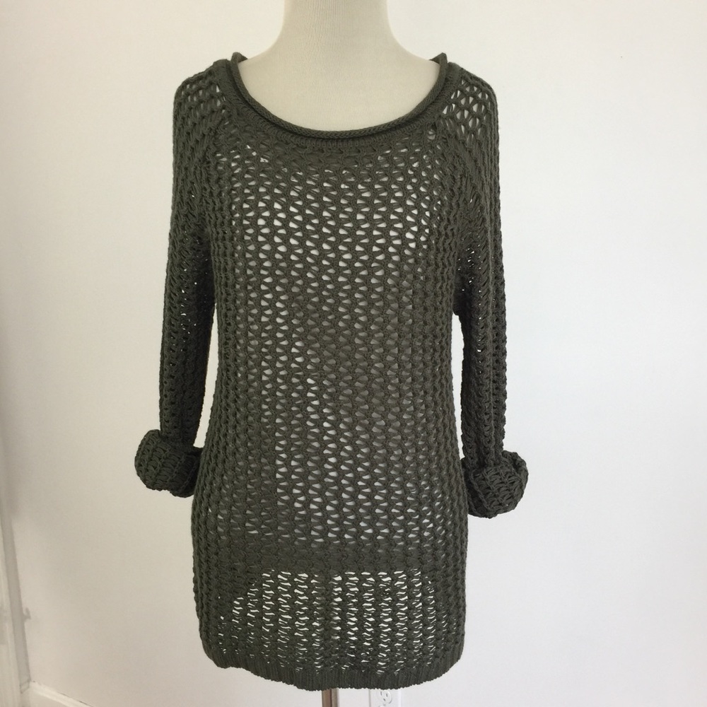 Army Green Loose Knit Sweater NWOT - Picture 6 of 8