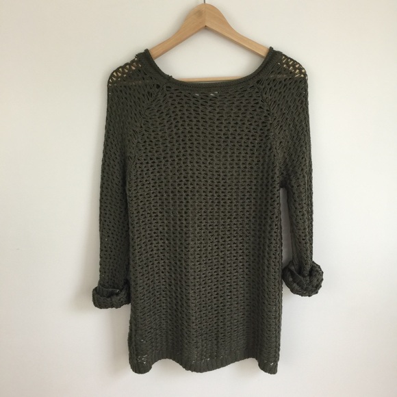 Army Green Loose Knit Sweater NWOT - Picture 4 of 8