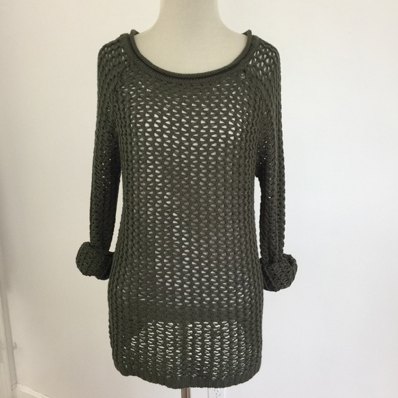 Army Green Loose Knit Sweater NWOT - Picture 6 of 8