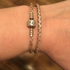 Braided Double-Leather Charm Bracelet from Pandora