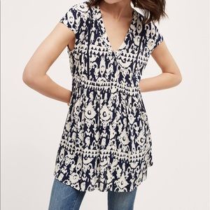 Anthropologie Vanessa Virginia Ladder Lace Tunic