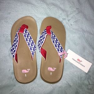 Vineyard Vines Water Color Whales Flip Flops