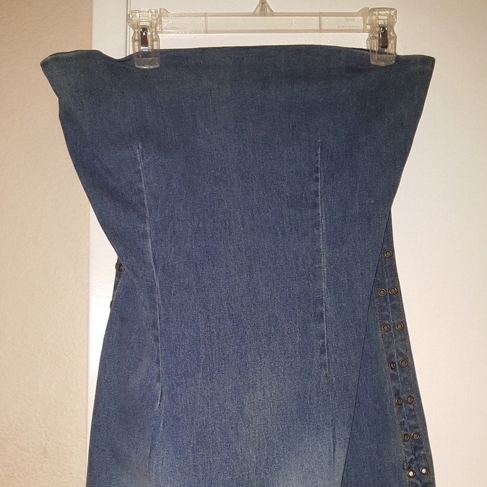 Sexy Strapless Denim Dress
