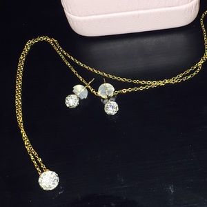 10K Gold Solid Necklace w 10K Solid Earrings