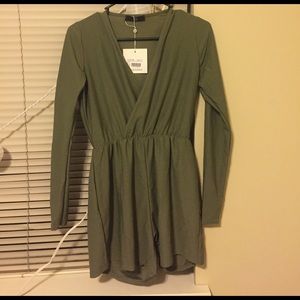 Missguided, green romper, size M (6), never worn