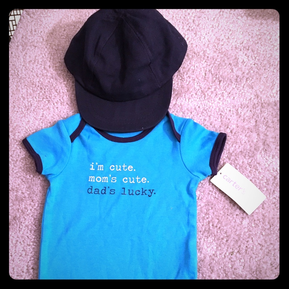 Carters onsie with baseball cap