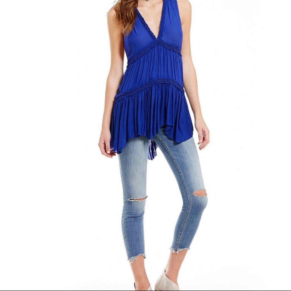 Free people purple haze blue tunic xs