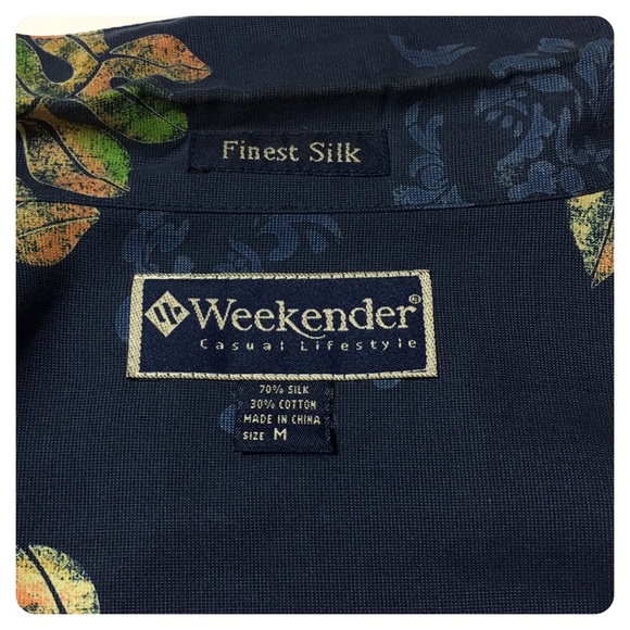 WEEKENDER silk hawaiian style mens aloha shirt - Picture 4 of 7