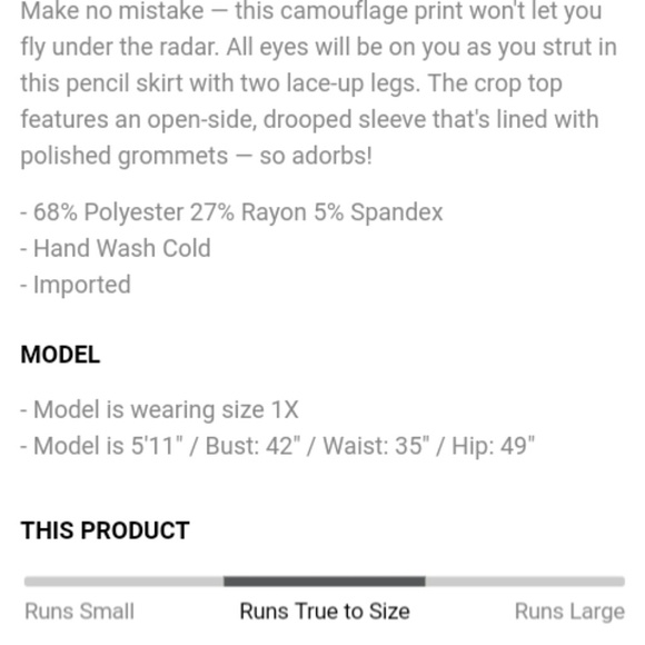 Camo crop top and skirt set - Picture 4 of 4