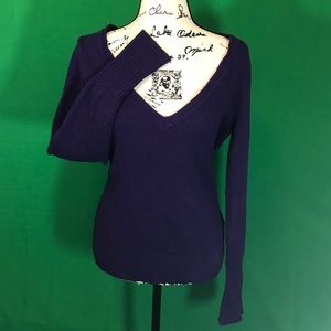 Purple V-neck Sweater