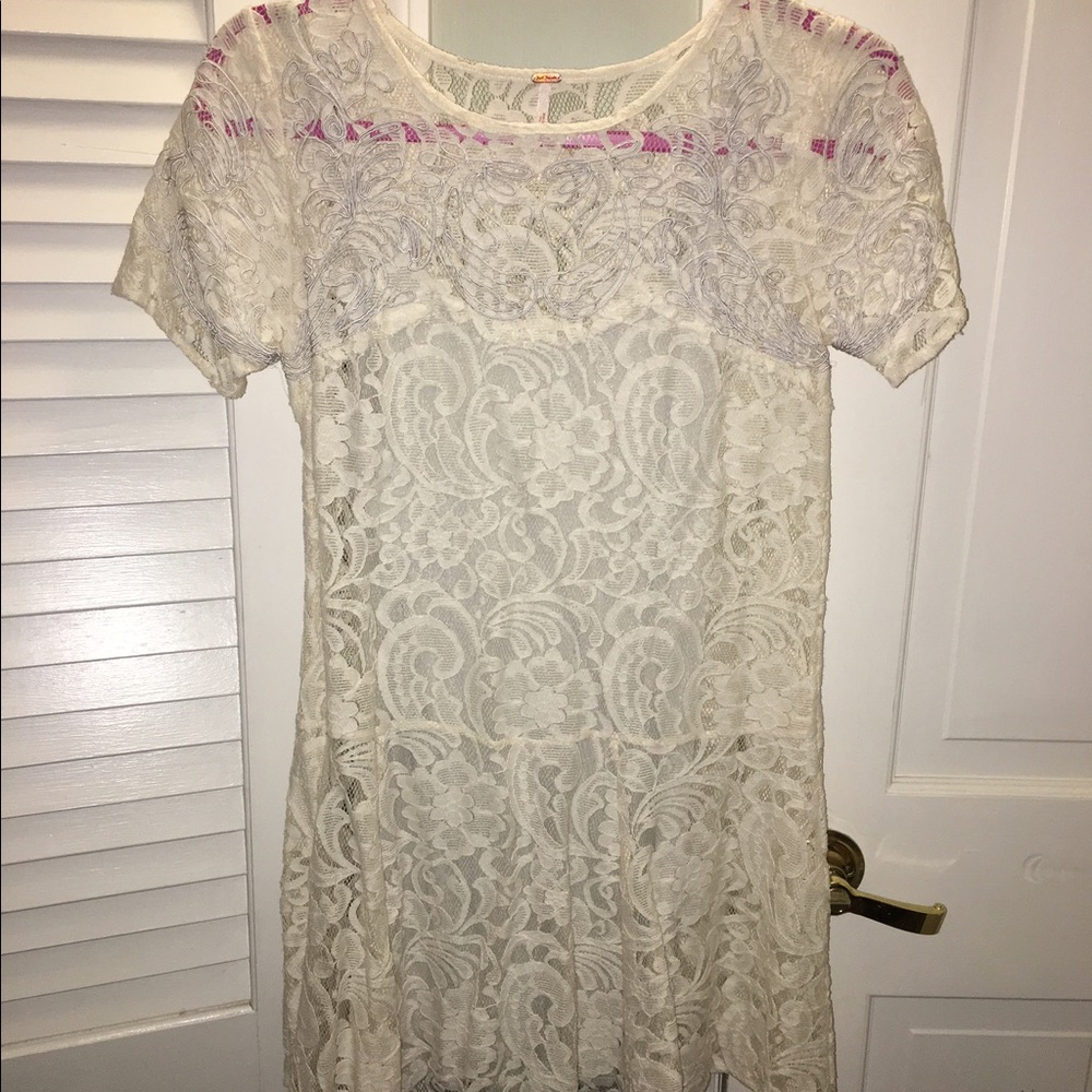 Free People lace shirt dress XS