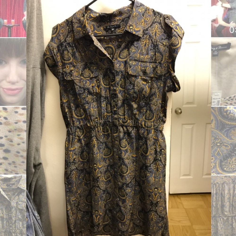 Madewell paisley shirt dress