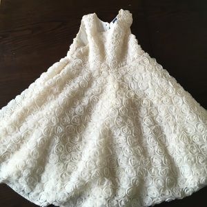 Cream flower dress.  Side zip closure