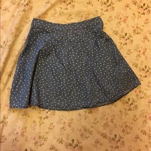 F21 polka-dot chambray mini skirt