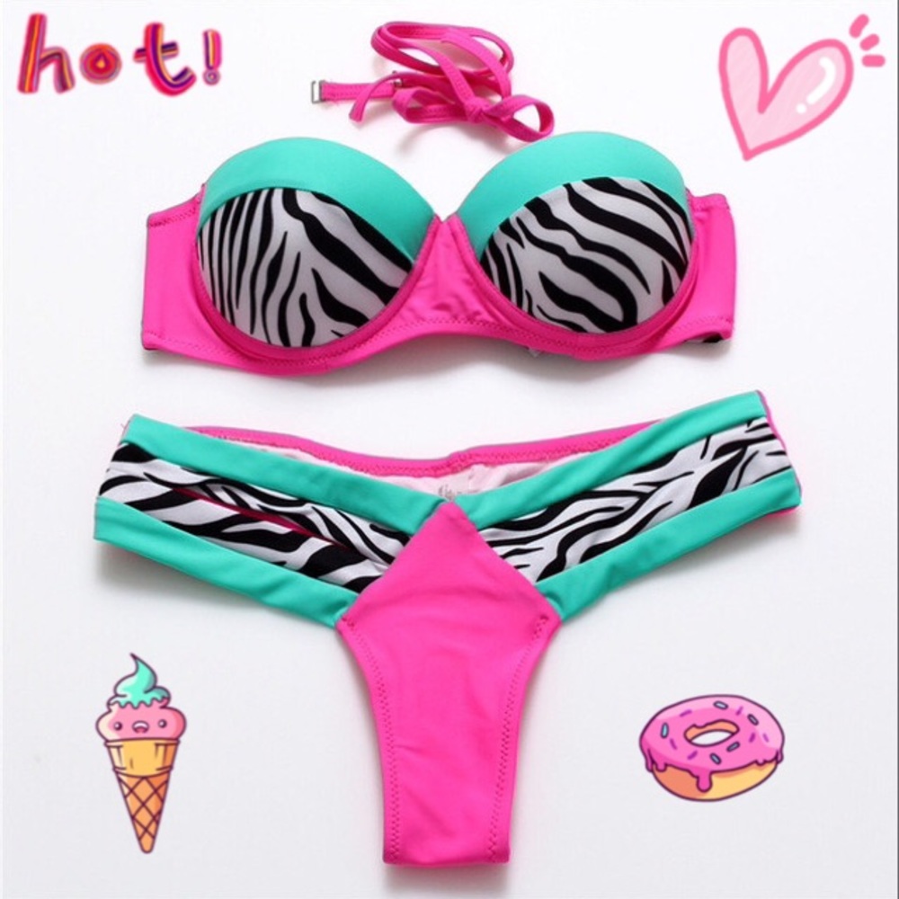 Fashion zebra print bikini
