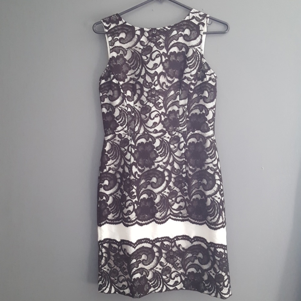 Black and white lace dress