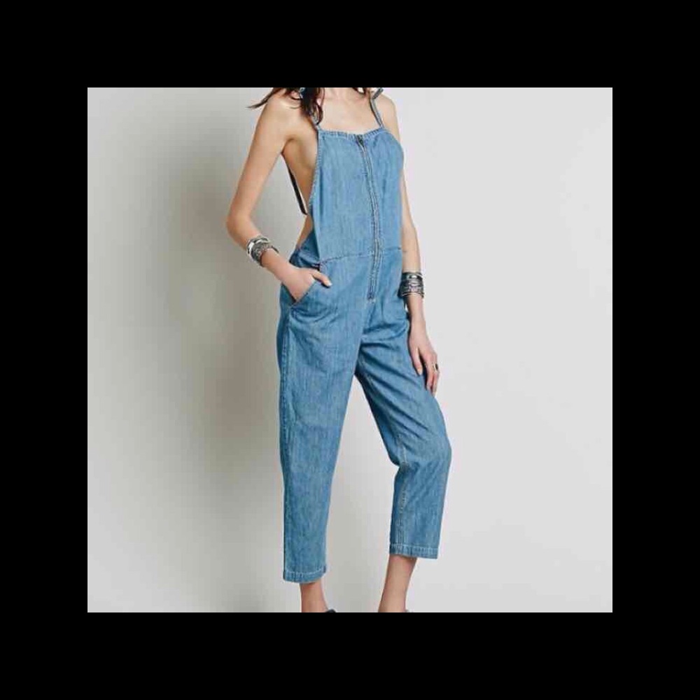 Free People Shapeless Chambray One Piece Jumpsuit