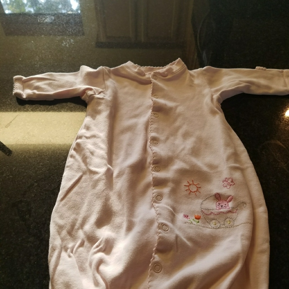 Snuggly embroidered gown by Elegant Baby