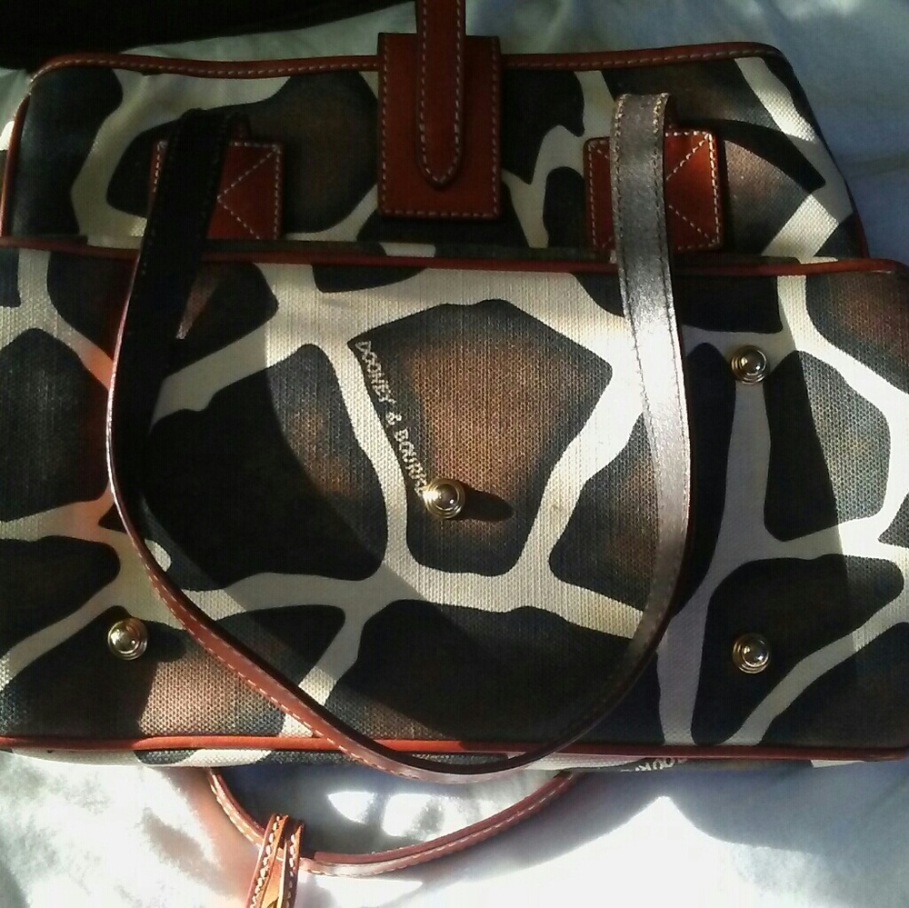 Dooney & Bourke Giraffe Print Canvas and Leather S - Picture 4 of 8