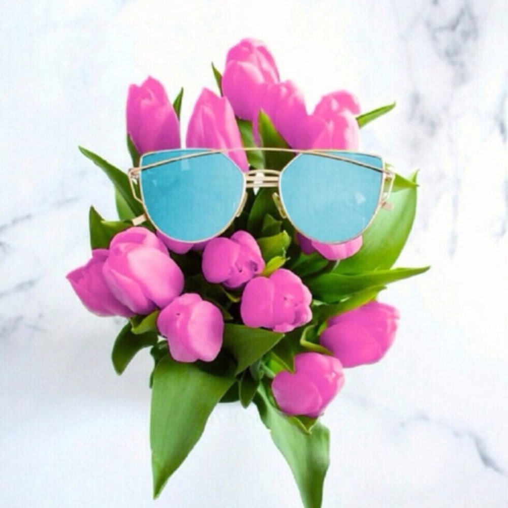 Accessories | blue + gold cat eye sunnies