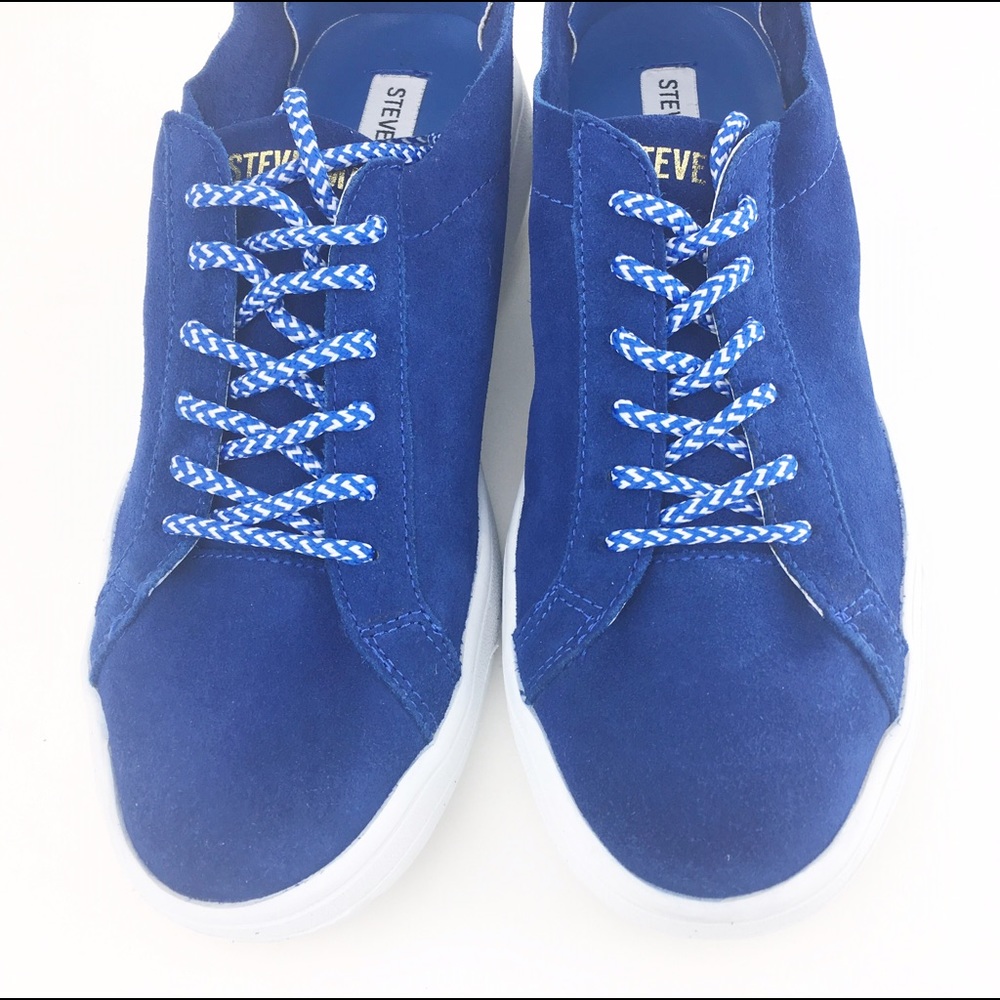 Blue Suede Shoes Steve Madden Bolt Sneakers NIB - Picture 2 of 8