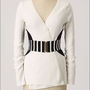 Anthropologie Cinched Cables cardigan by Moth