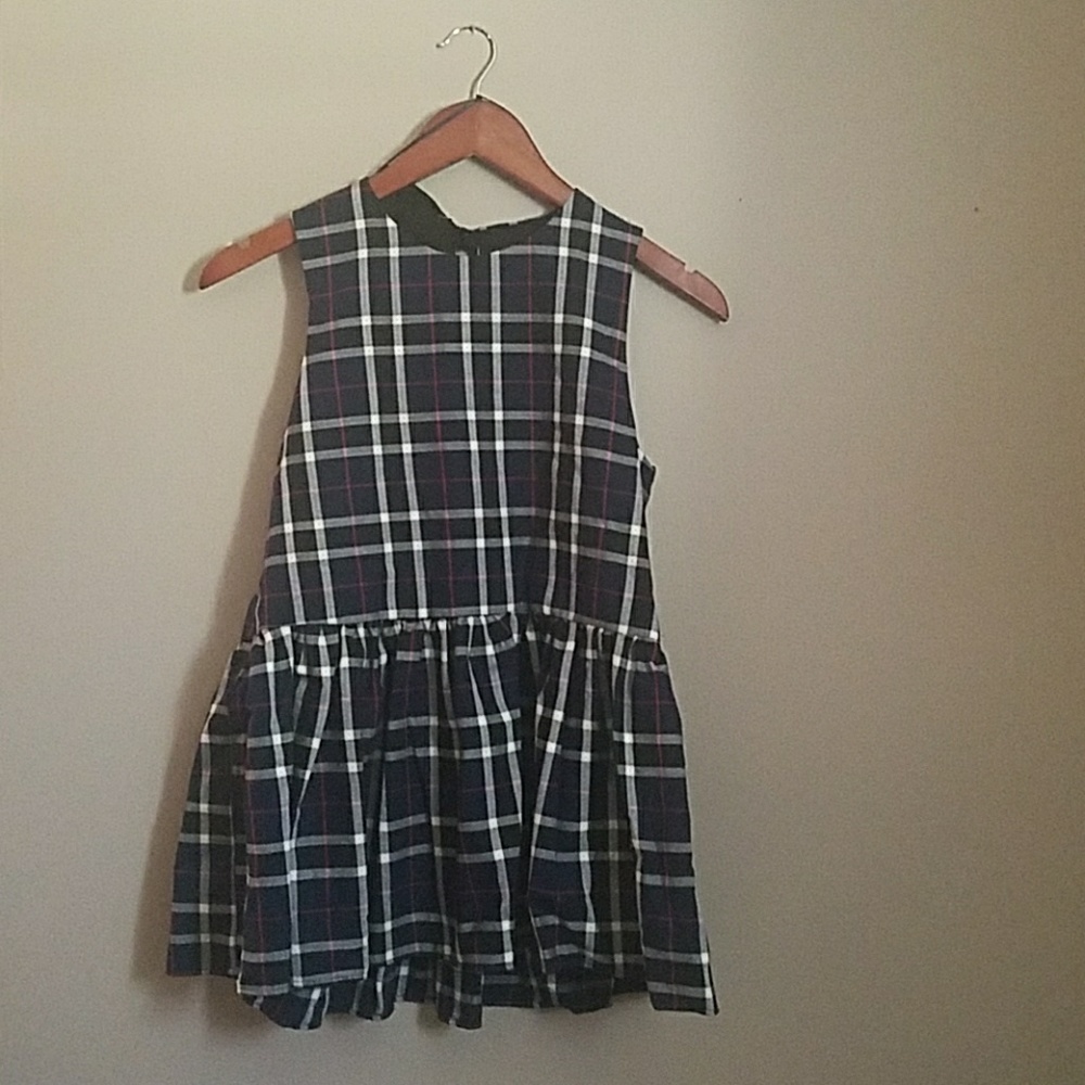 Red White & Navy Plaid Top