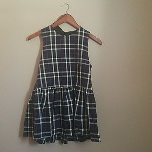 Red White & Navy Plaid Top