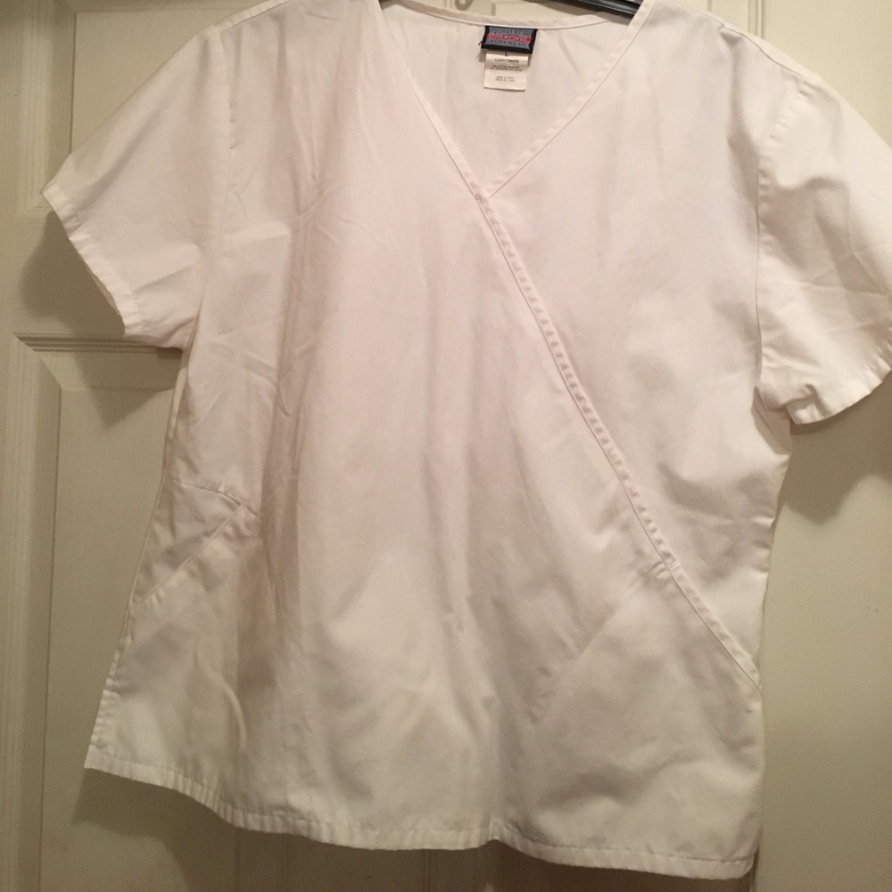 Mock wrap scrub top