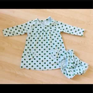 Baby Gap Velvet Blue and Green Dress
