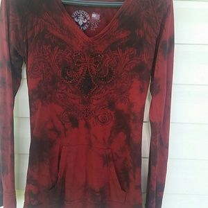 Affliction hooded shirt