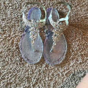 Multi colored blinged out sandals!
