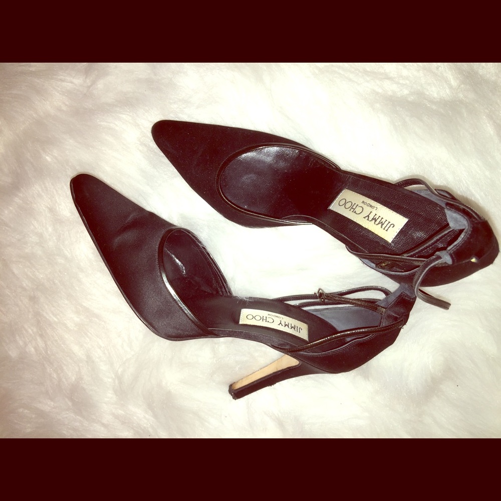 Jimmy Choo Authentic Satin Strappy Heel