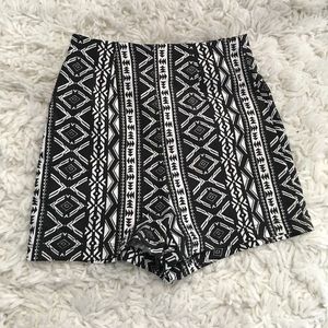 Tribal print high waisted shorts