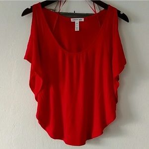 5 for $25 Red cut out butterfly sleeve top