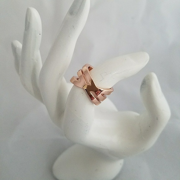 Three Row Cubic Zirconia Criss Cross Fashion Rings - Picture 3 of 6