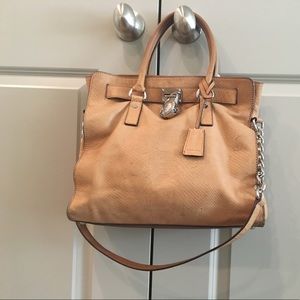 Michael kors leather snakeskin satchel