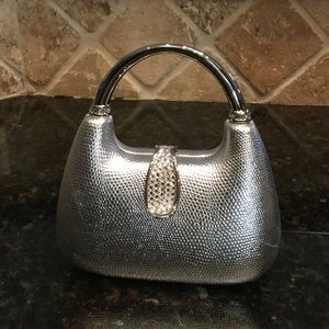 SILVER EVENING BAG