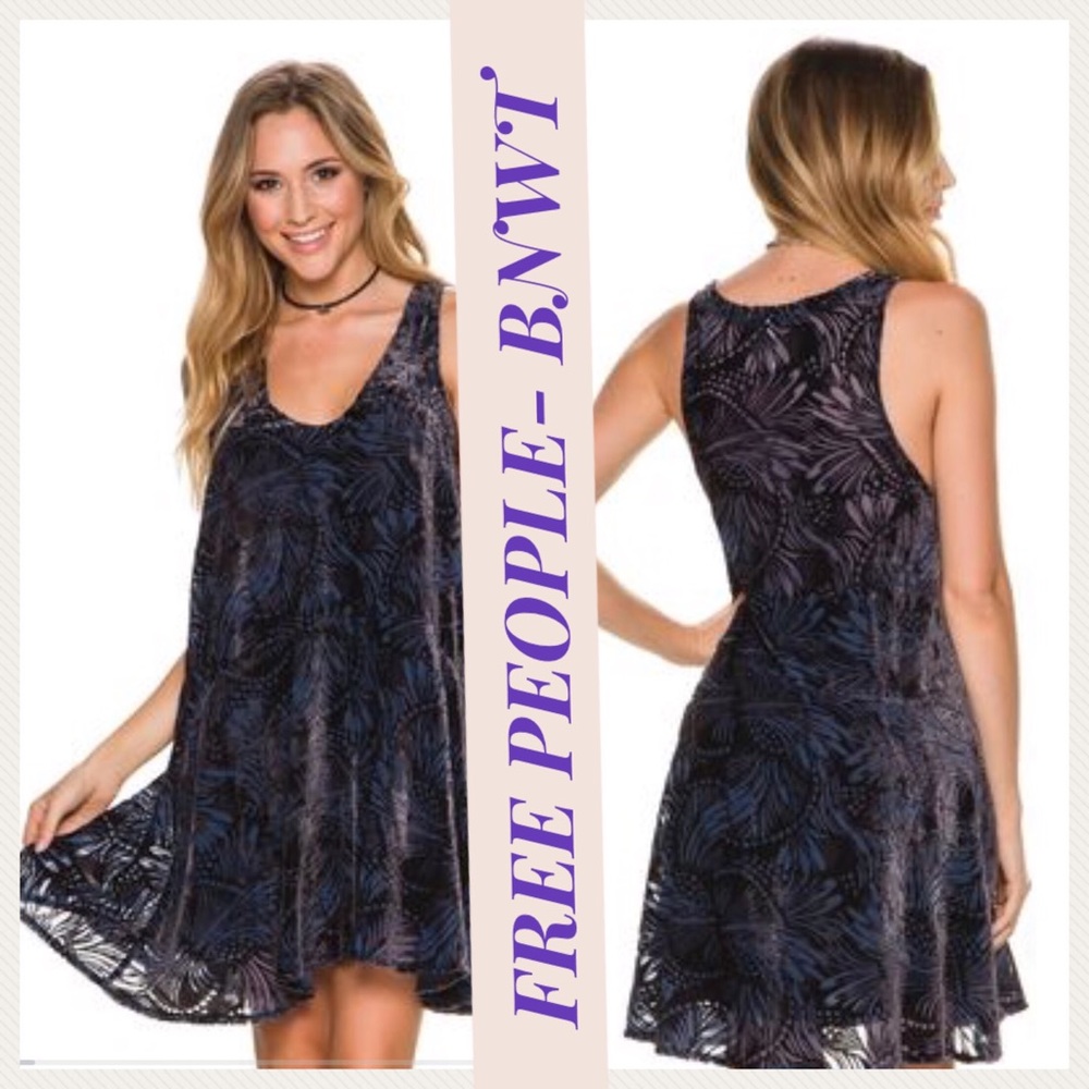 NET 💜FREE PEOPLE Large Dress purple Ellie burnout