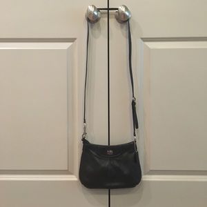Coach classic black leather cross body