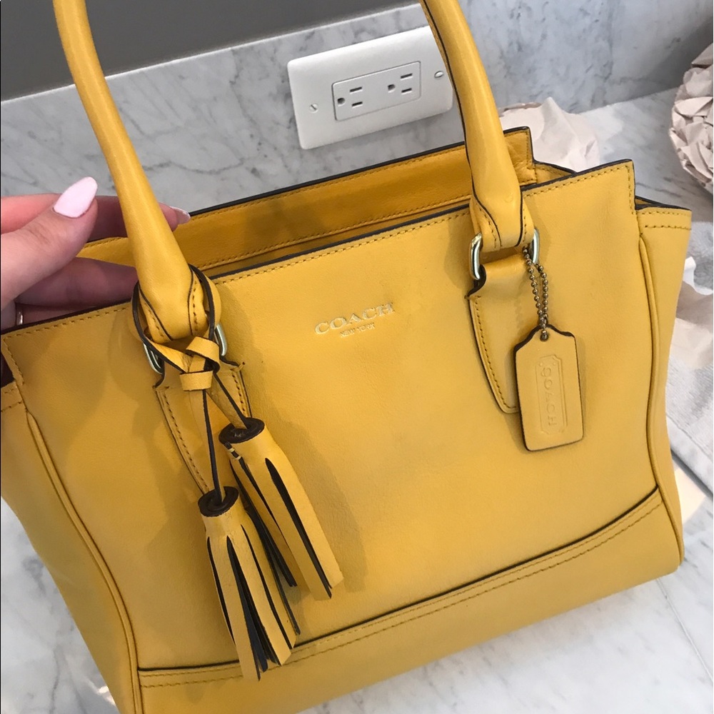 Bright yellow coach tote!