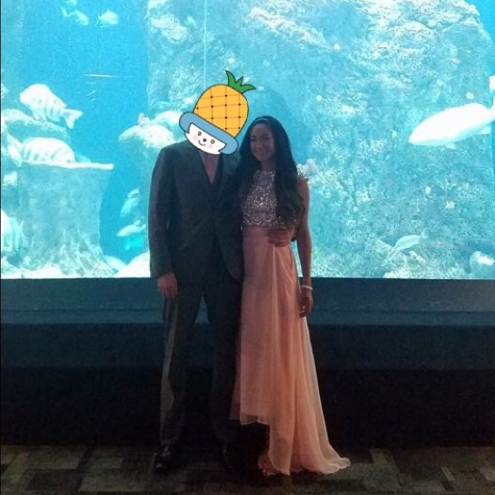 Two piece dress. Sparkle top sheer bottom